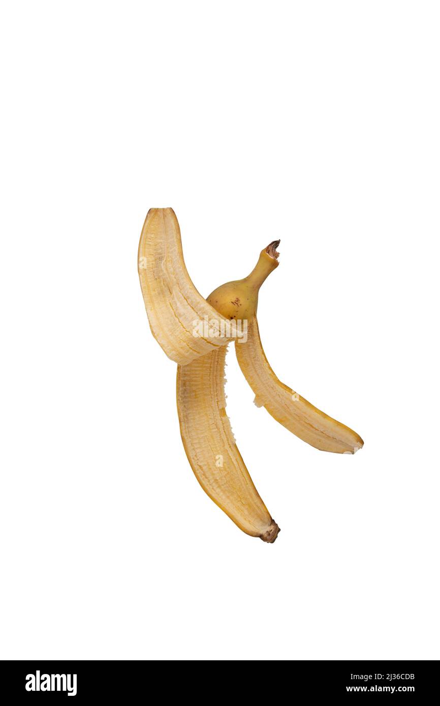 Freigestellte Banane bzw. Bananenschale. Stock Photo