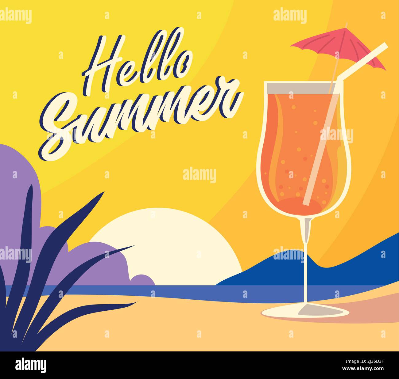 hello summer poster Stock Vector Image & Art - Alamy