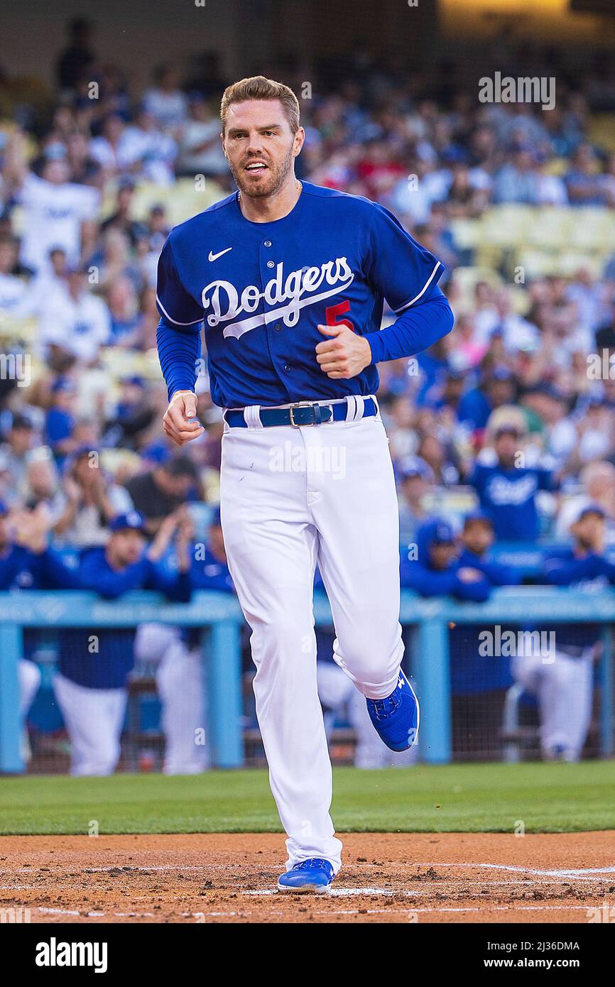 April 5, 2022, Los Angeles, California, USA: Freddie Freeman #5 of the Los  Angeles Dodgers runs to home base during their Spring Training game against  the Los Angeles Angels on Tuesday April