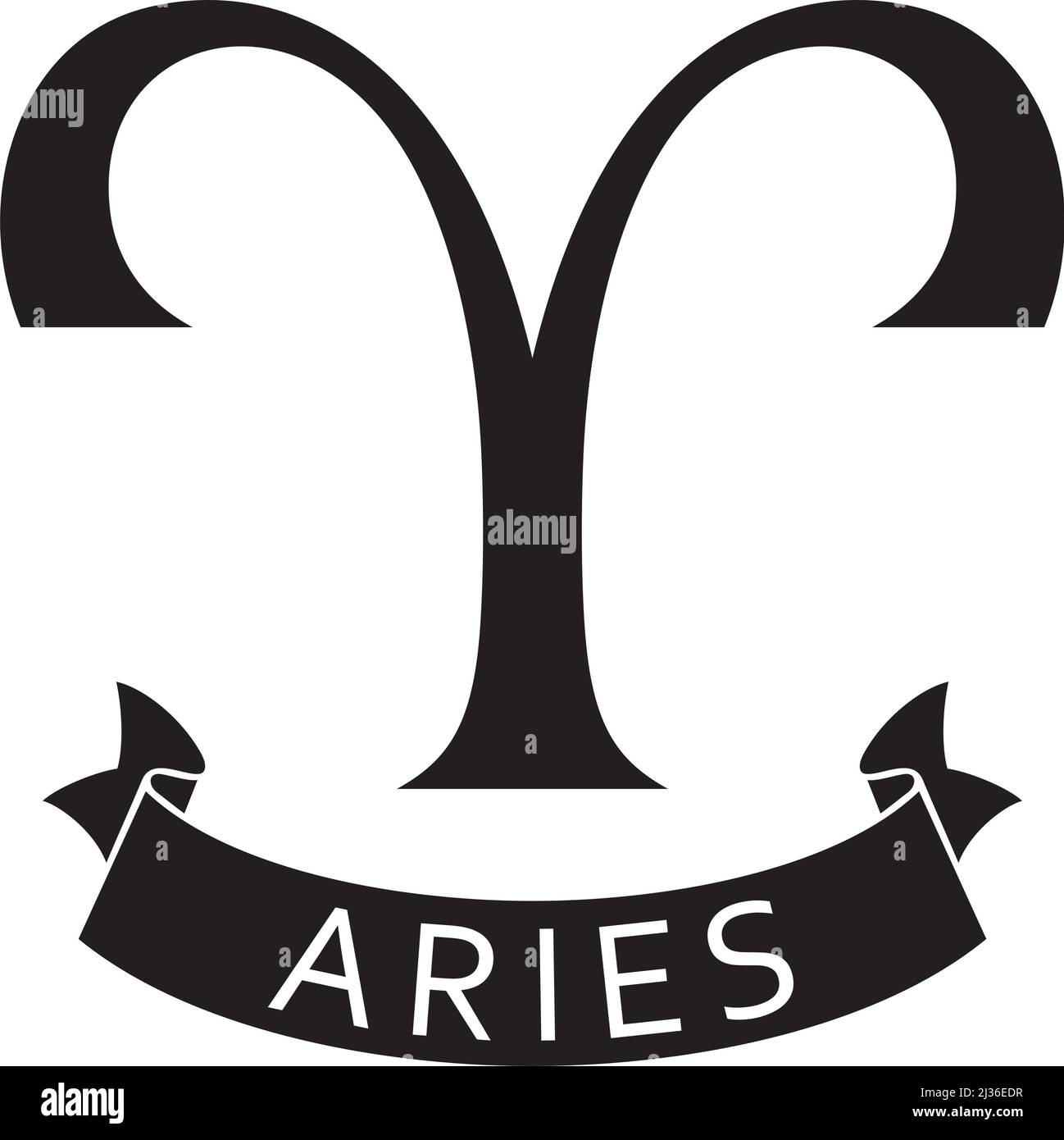 Aries sign (horoscope symbol, astrology icon). Vector illustration