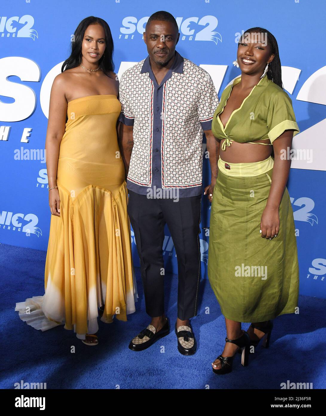 (L-R) Sabrina Elba, Idris Elba and Isan Elba at the SONIC THE HEDGEHOG