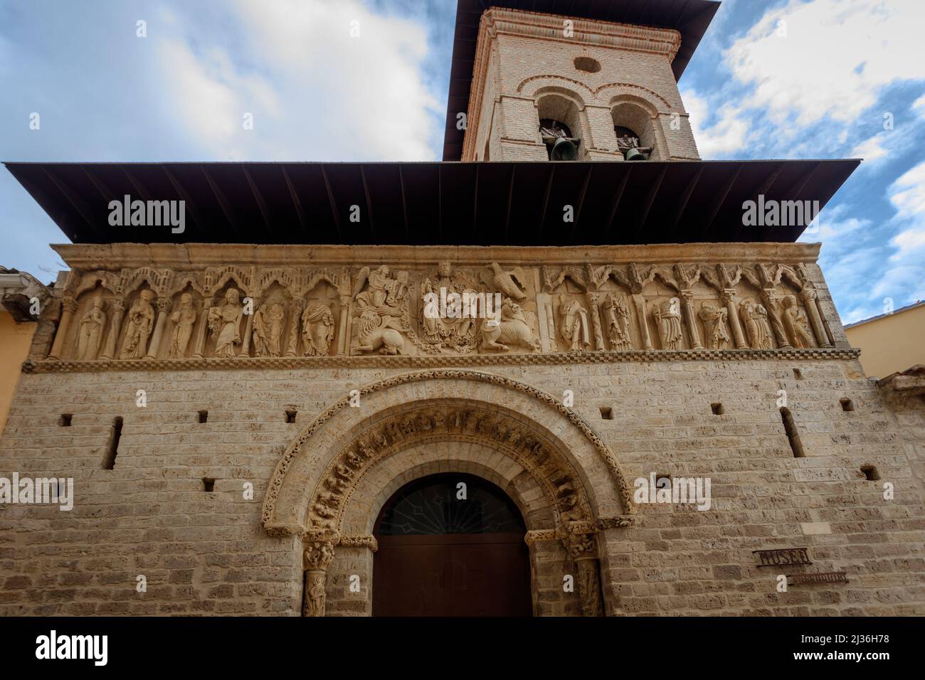 The Romanesque church of Santiago in Carrion de los Condes. Palencia, Spain. Stock Photo