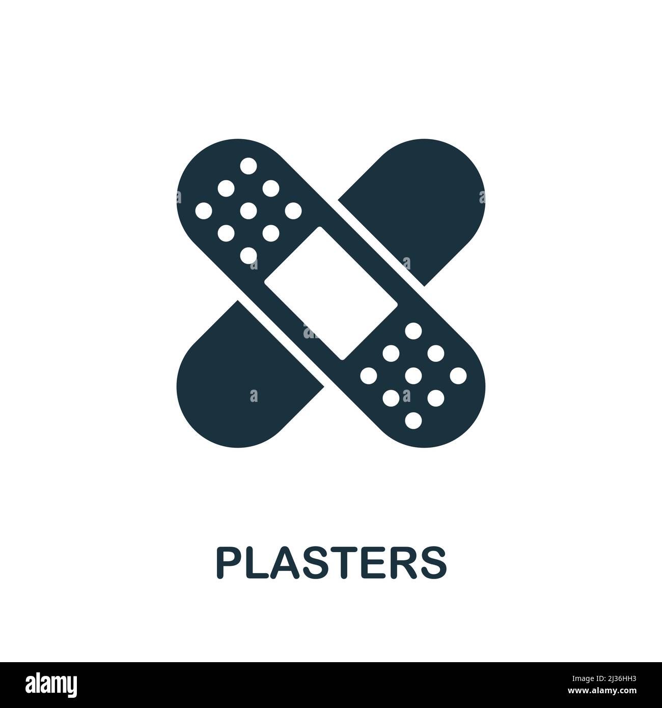 Plasters icon. Simple element from healthcare collection. Creative Plasters icon for web design, templates, infographics and more Stock Vector