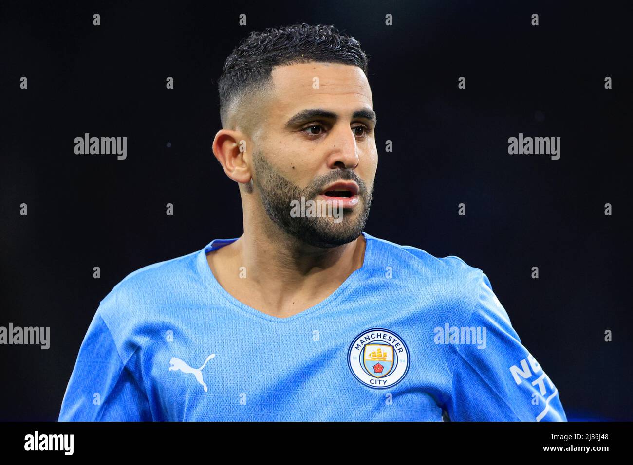 Manchester, UK. 05th Apr, 2022. Riyad Mahrez #26 of Manchester City in Manchester, United Kingdom on 4/5/2022. (Photo by Conor Molloy/News Images/Sipa USA) Credit: Sipa USA/Alamy Live News Stock Photo