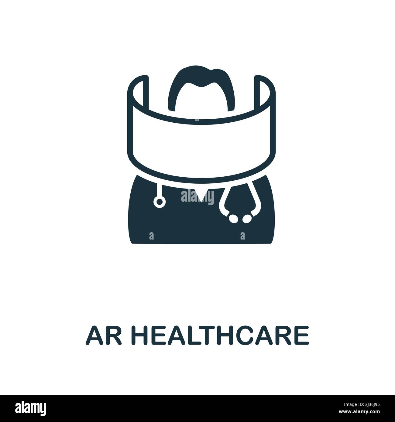 Ar Healthcare icon. Simple element from healthcare innovations collection. Creative Ar Healthcare icon for web design, templates, infographics and Stock Vector