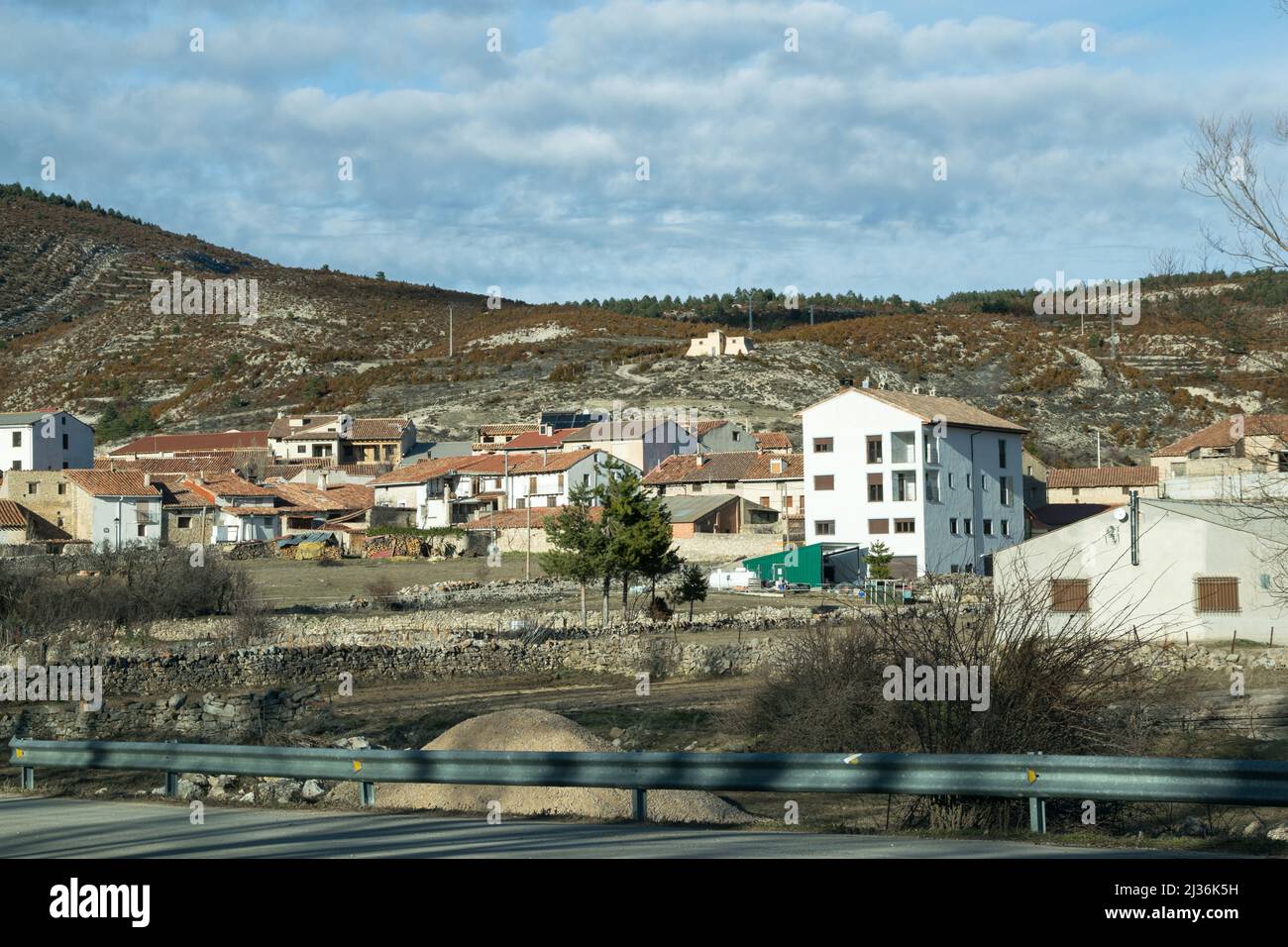 Small town of Fortanete. Aragon - Spain Stock Photo