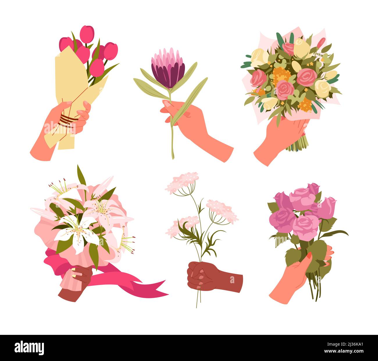Set of spring flower bouquets Stock Vector Image & Art - Alamy