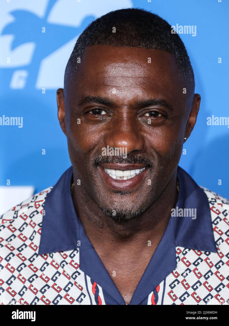 Westwood, United States. 05th Apr, 2022. WESTWOOD, LOS ANGELES, CALIFORNIA, USA - APRIL 05: English-Sierra Leonean actor Idris Elba wearing Gucci arrives at the Los Angeles Premiere Screening Of 'Sonic The Hedgehog 2' held at the Regency Village Theatre on April 5, 2022 in Westwood, Los Angeles, California, United States. (Photo by Xavier Collin/Image Press Agency) Credit: Image Press Agency/Alamy Live News Stock Photo