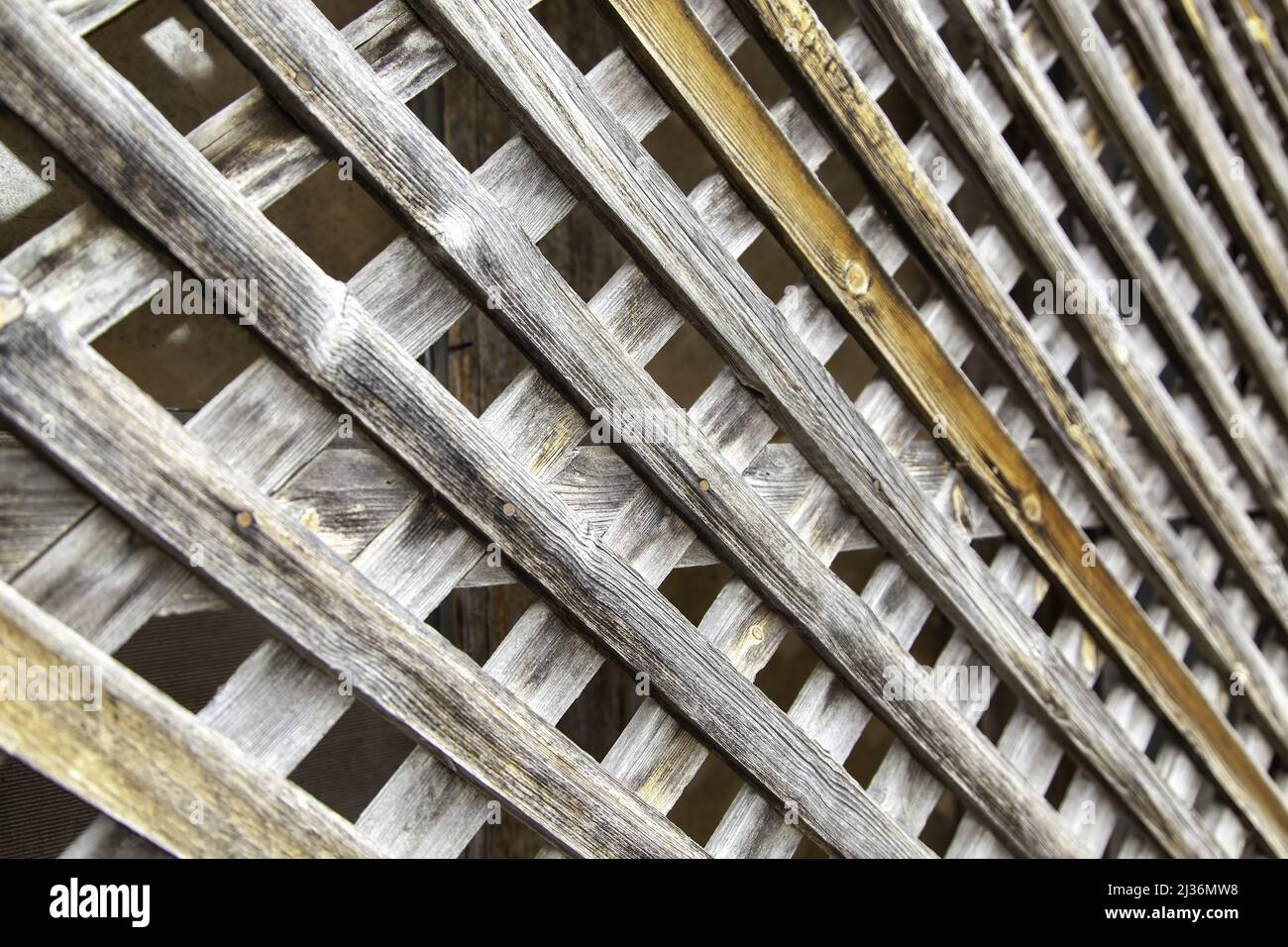 Detail of wooden grille for protection and decoration in a window Stock ...