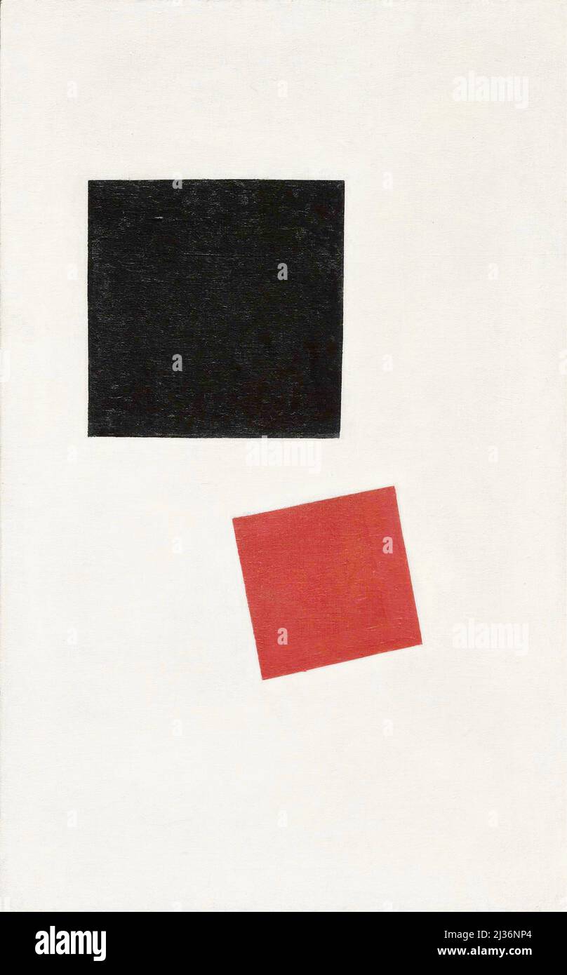 Kazimir Malevich - Black Square and Red Square - 1915 Stock Photo