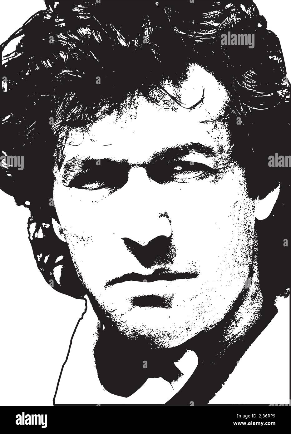 Imran Khan black and white sketch vector drawing Stock Vector