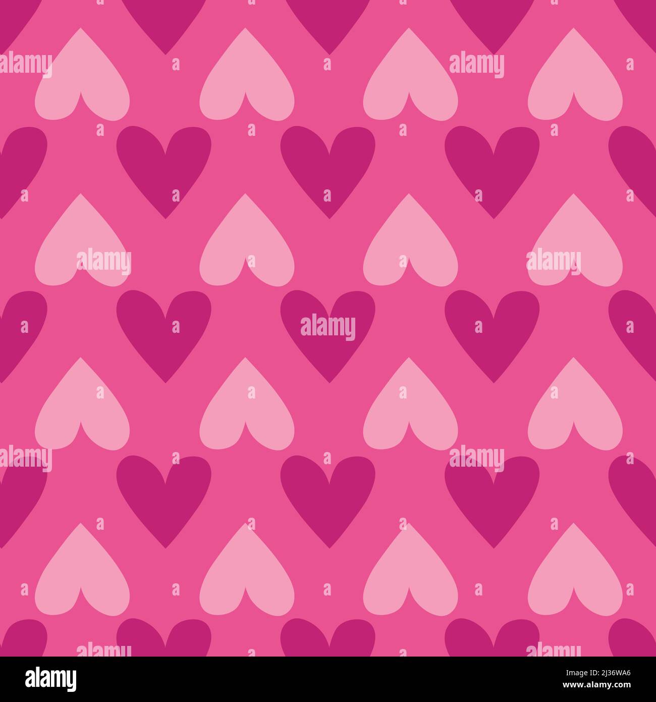 Heart simple geometric seamless pattern on pink background. Stock Vector