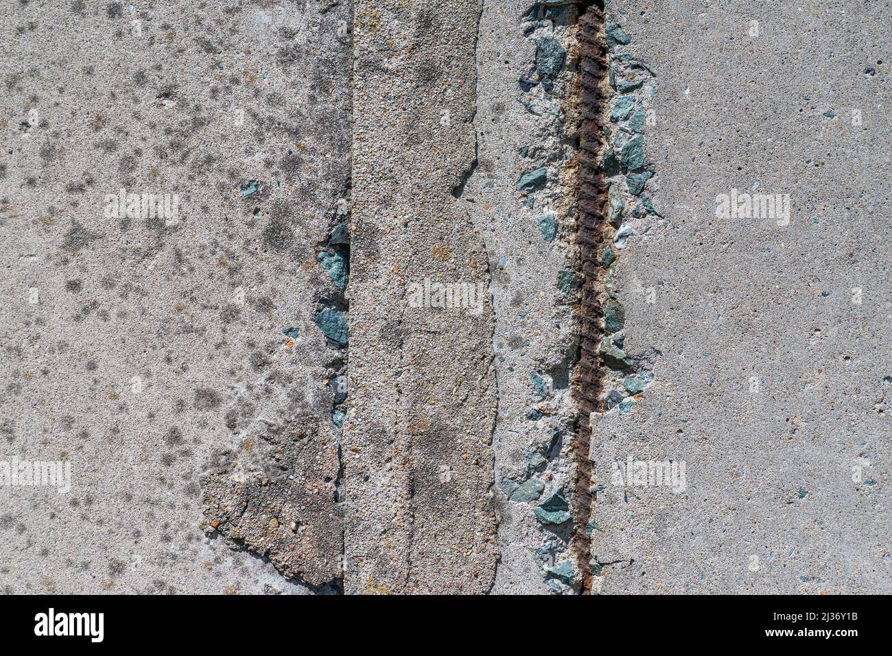 Old concrete walls with armature. Stock Photo
