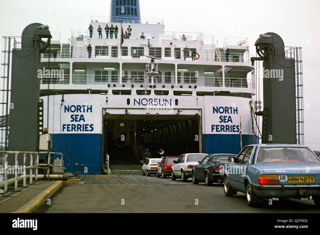 Cars embraking on Norsun Ferry ship,