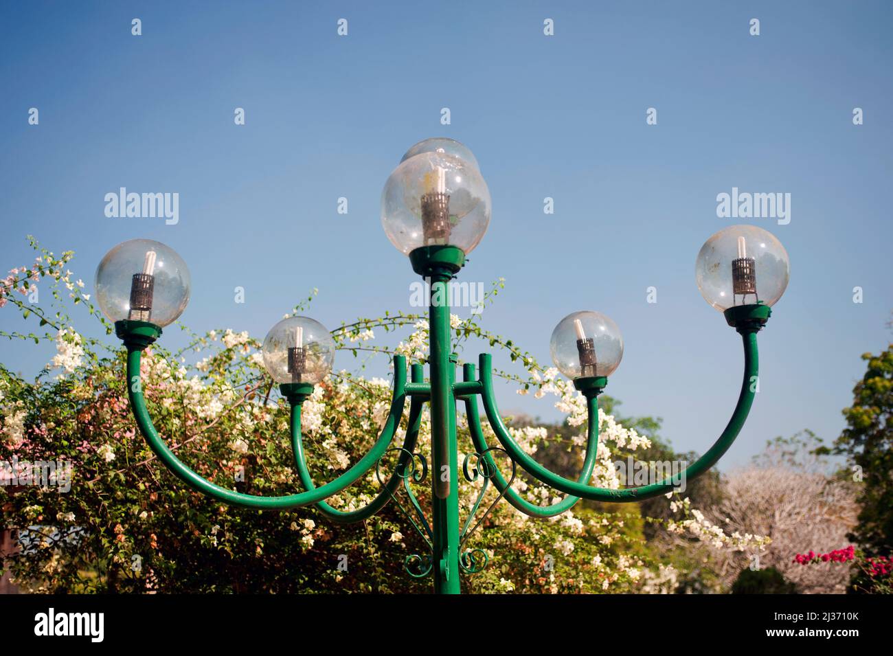 Decorative street lights pole in Trivandrum Zoo is located in the city