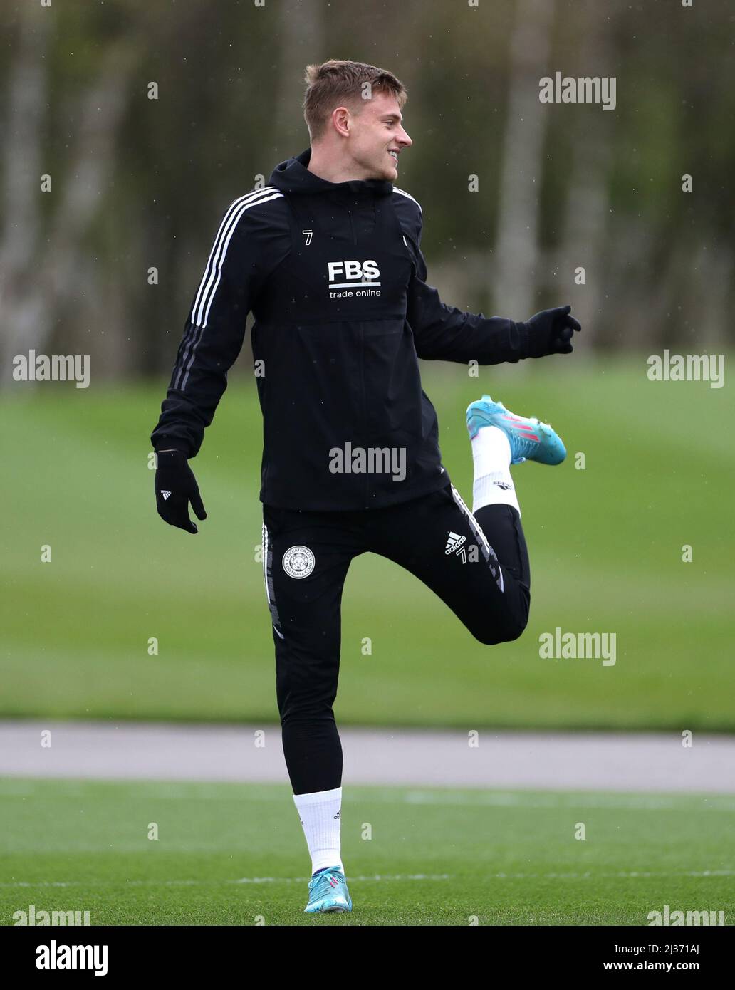 Leicester City's Harvey Barnes during a training session at the LCFC