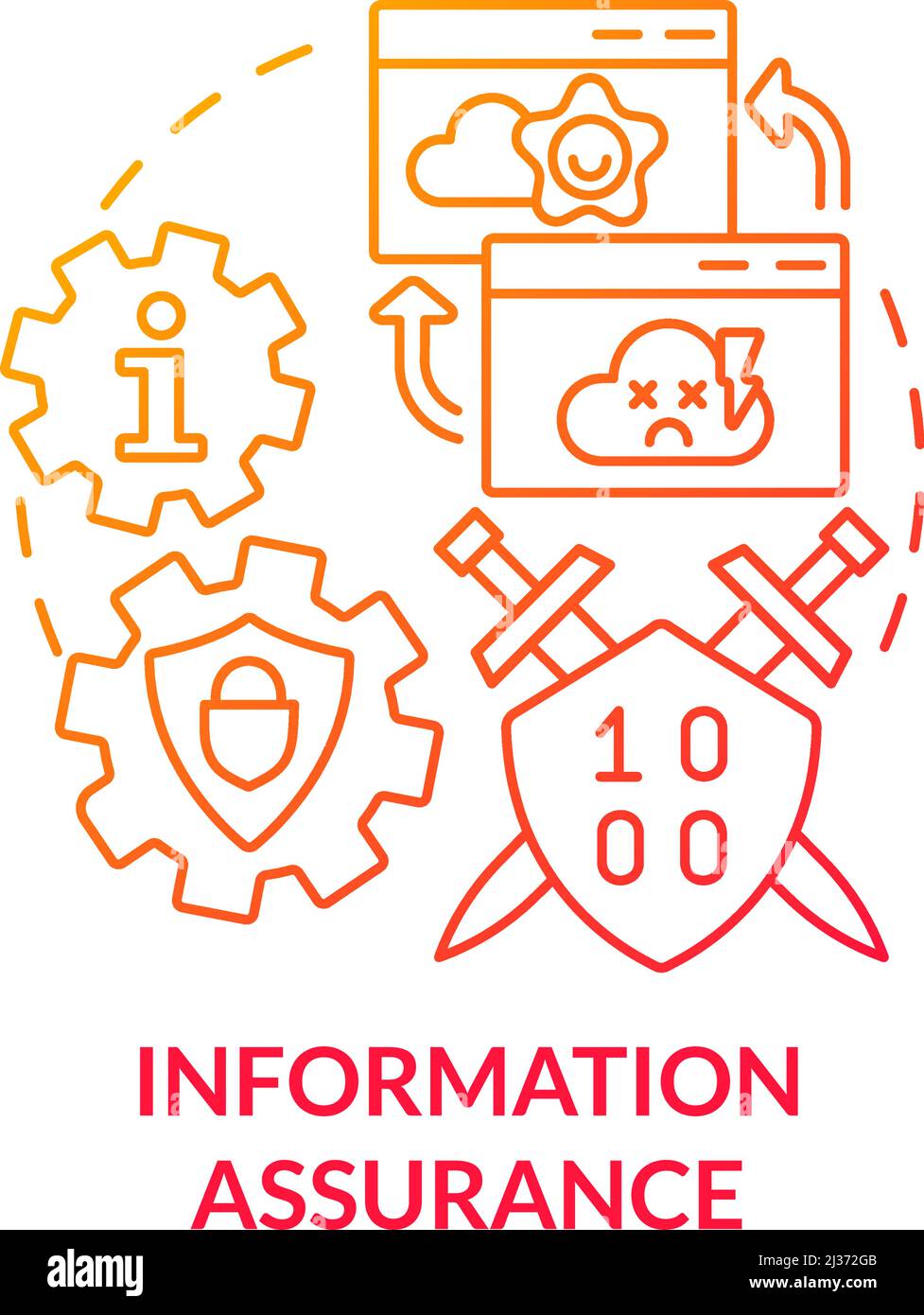 Information assurance red gradient concept icon Stock Vector Image ...