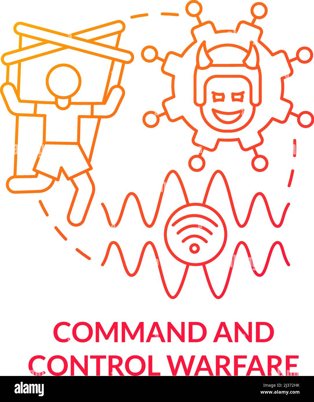 Command and control warfare red gradient concept icon Stock Vector ...