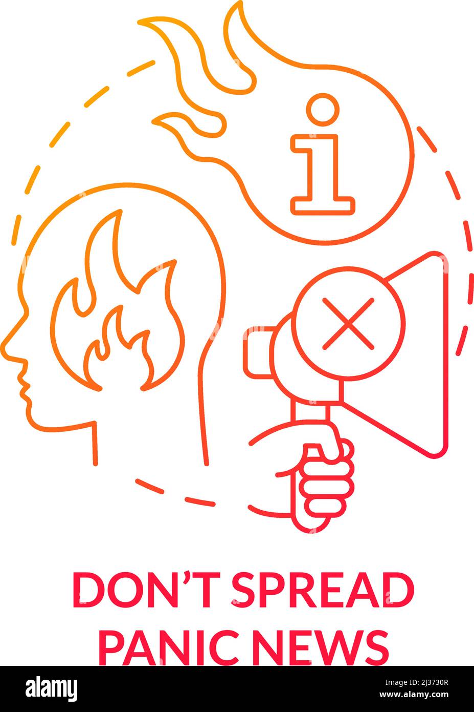 Do not spread panic news red gradient concept icon Stock Vector Image ...