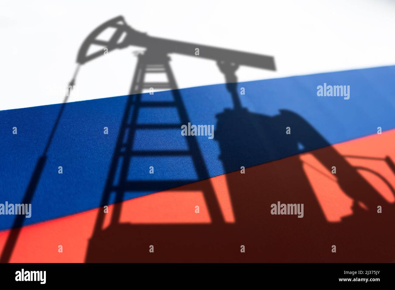 The oil industry of Russia. Oil rigs on the background of the Russian