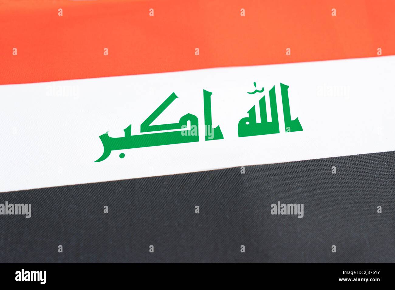 Fabric texture flag of Iraq, background of the flag of iraq Stock Photo