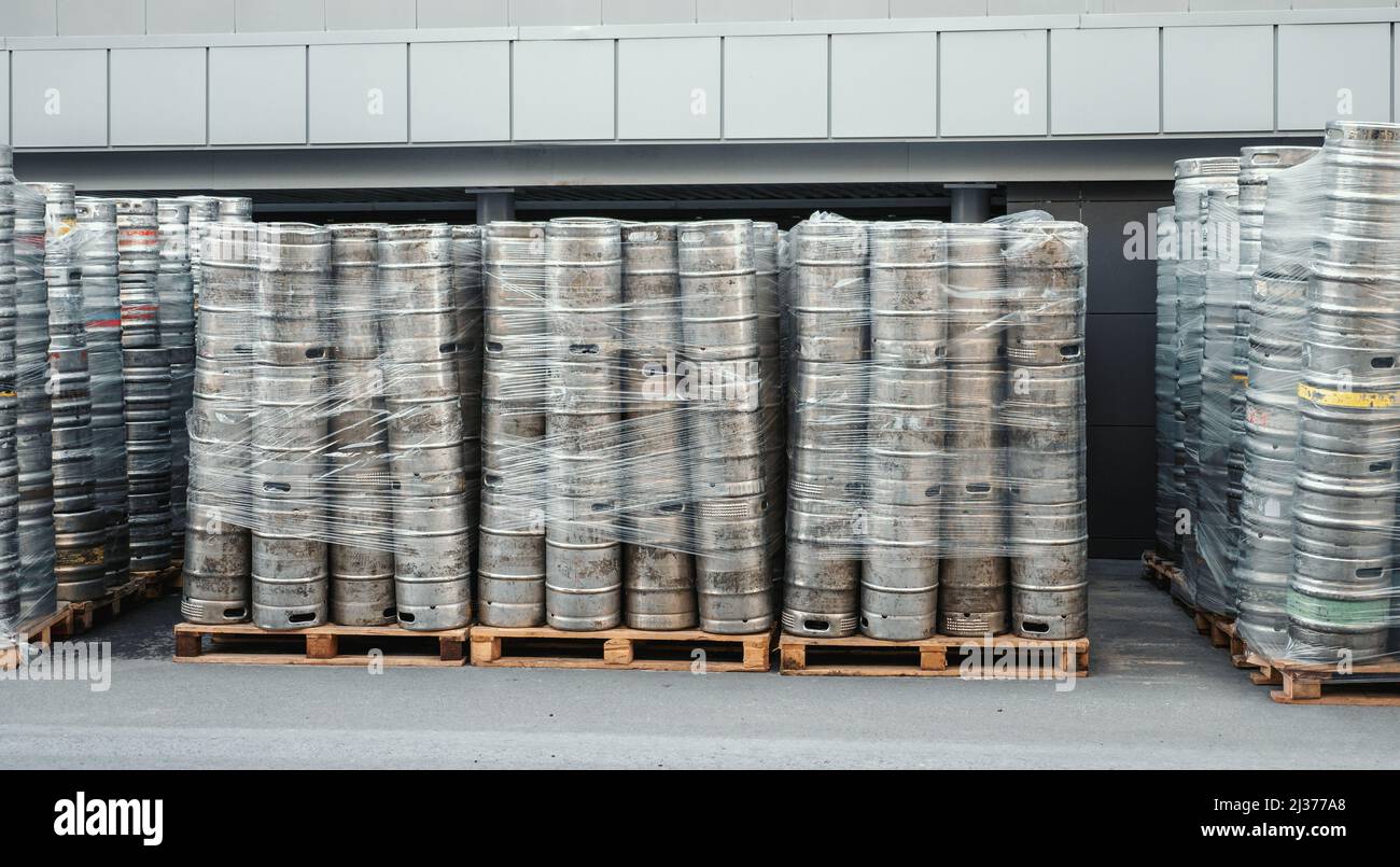 Stacked pallets in warehouse hires stock photography and images Alamy