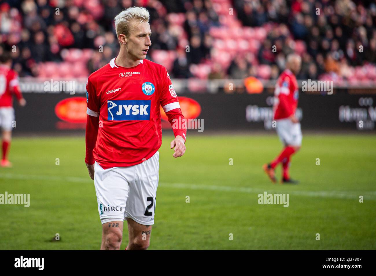Herning, Denmark. 04th Apr, 2022. Tobias Salquist (20) of Silkeborg IF seen during the 3F Superliga match between FC Midtjylland and Silkeborg IF at MCH Arena in Herning. (Photo Credit: Gonzales Photo/Alamy Live News Stock Photo