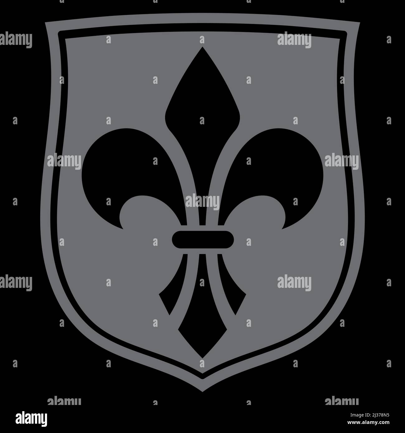 Medieval heraldic design. Royal Lily on a shield of Knight Stock Vector ...