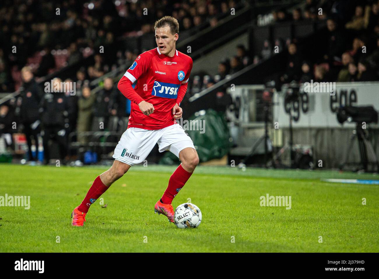 Herning, Denmark. 04th Apr, 2022. ukas Engel (29) of Silkeborg IF seen during the 3F Superliga match between FC Midtjylland and Silkeborg IF at MCH Arena in Herning. (Photo Credit: Gonzales Photo/Alamy Live News Stock Photo