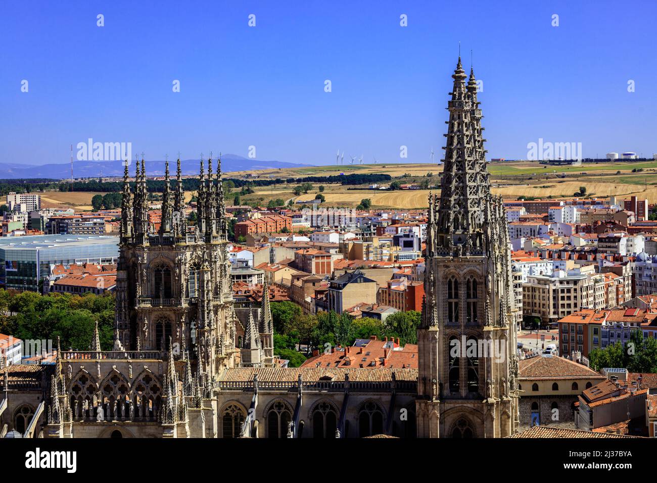 The Cathedral of Saint Mary of Burgos, Spain. It is a Gothic church, part of the UNESCO World Heritage Site. Stock Photo