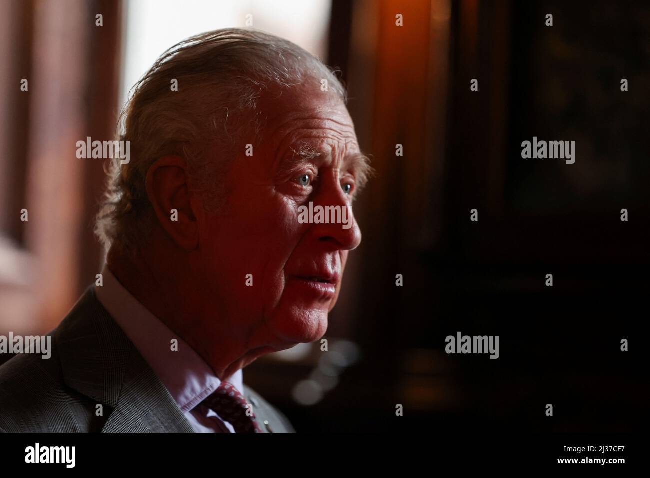 The Prince of Wales during a visit to the Cumbria farming community in Hutton -In-The-Forest, Cumbria. Picture date: Wednesday April 6, 2022. Stock Photo