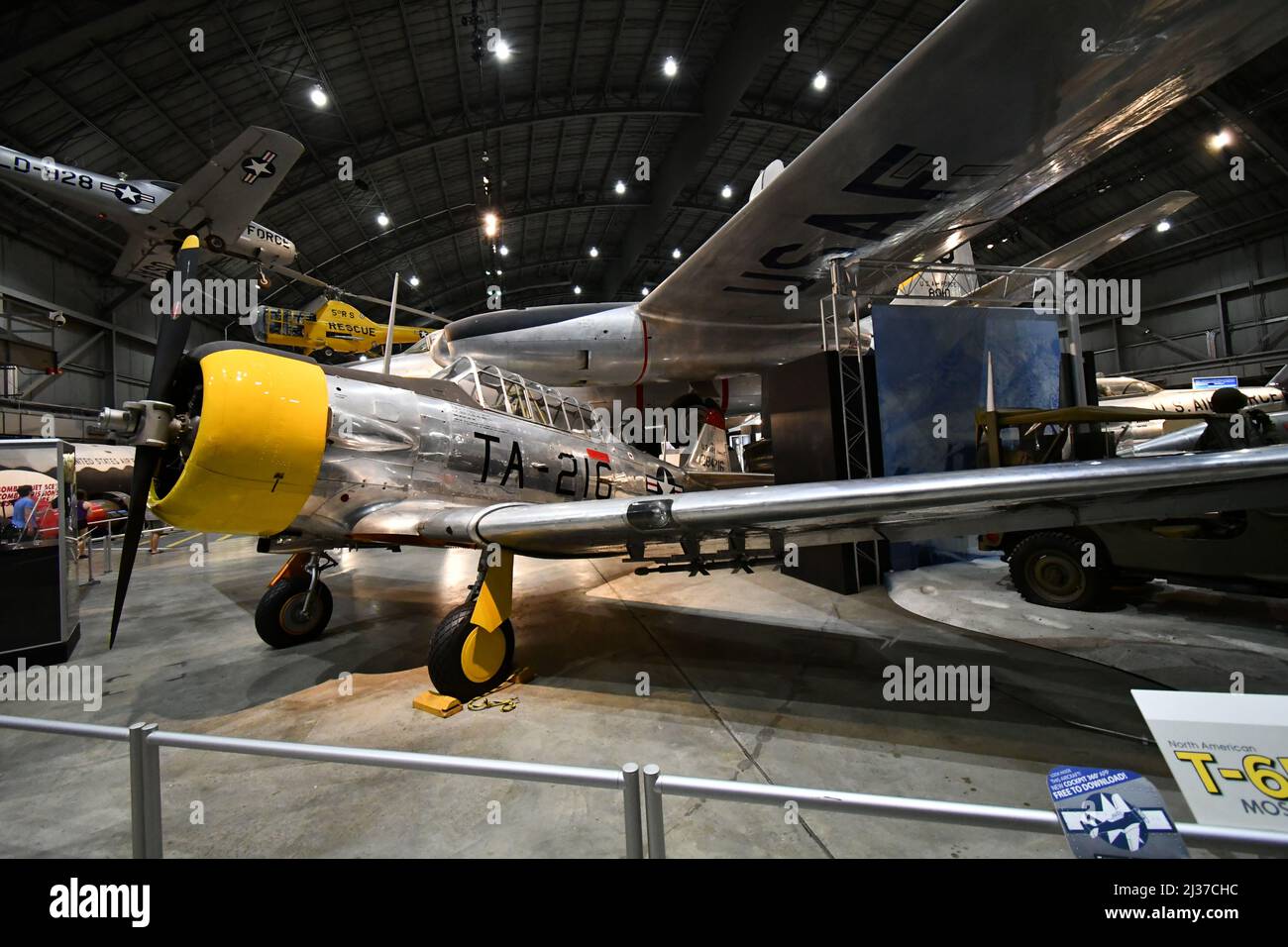The North American T-6D at the National Museum of the US Air Force in Dayton, Ohio Stock Photo