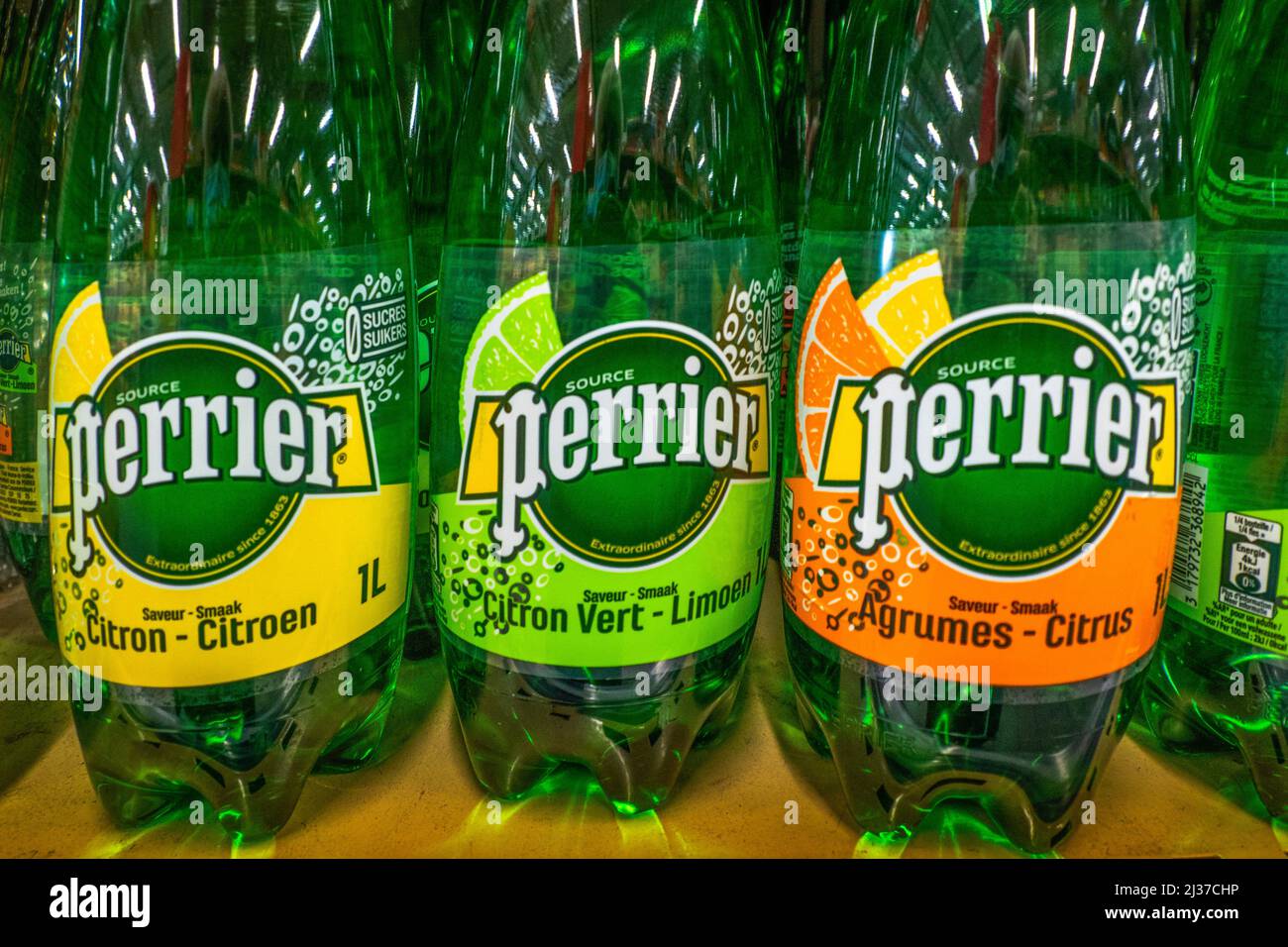 The famed french ''Perrier'' sparkling water, France Stock Photo