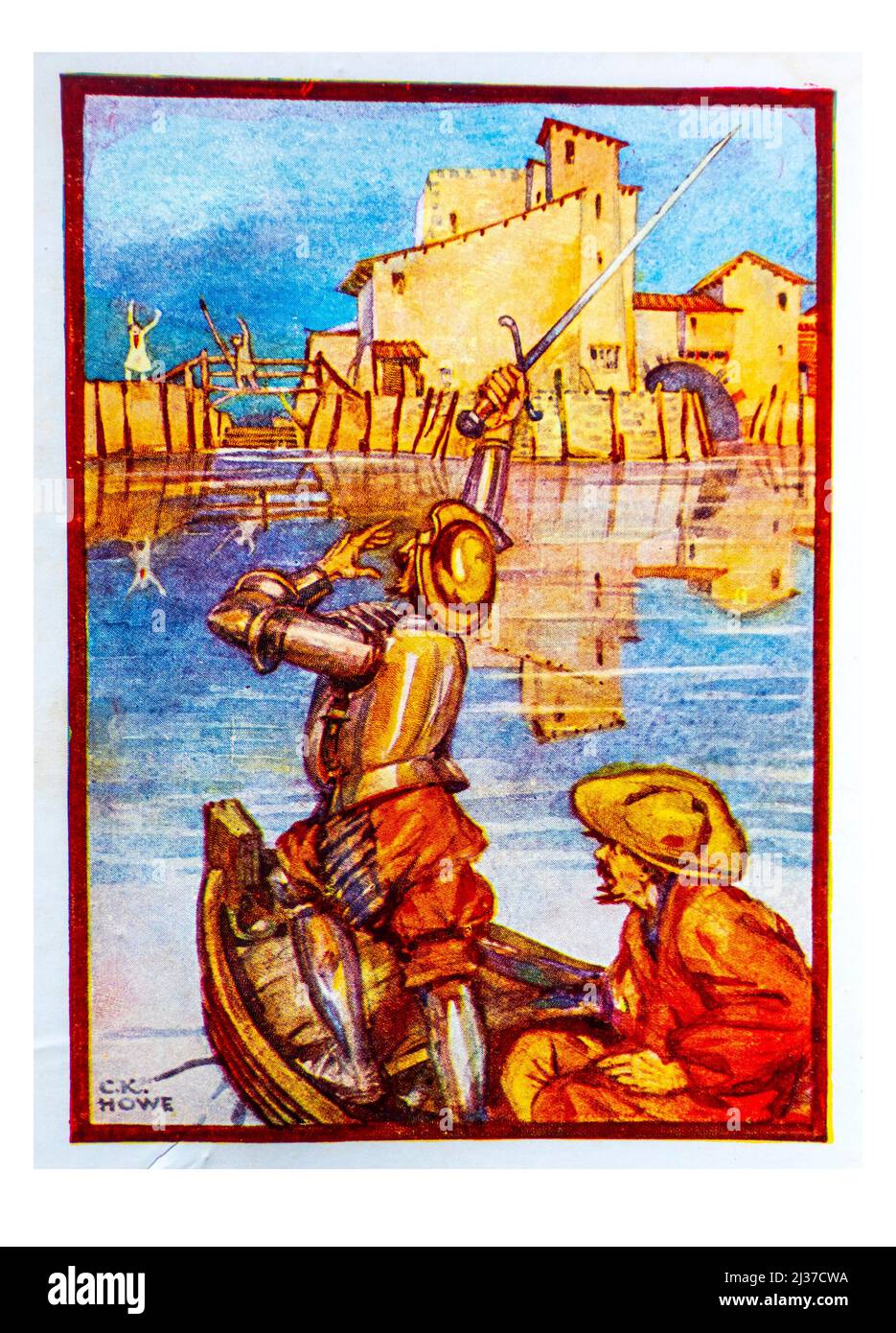 '''''Don Quijotte''- Nelson Â·editeurs, (Paris-Lonfres -Edimbourg-Toronto, 1937). - Le Bateau enchanté. Stock Photo
