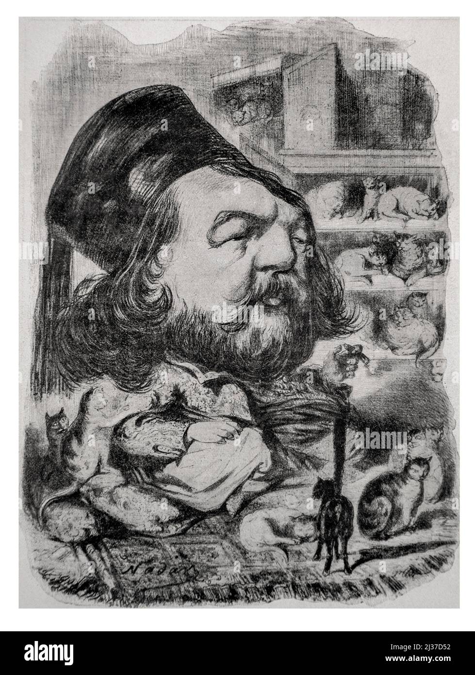 Pierre Jules Théophile Gautier ( 30 August 1811 â€“ 23 October 1872) was a French poet, dramatist, novelist, journalist, and art and literary Stock Photo