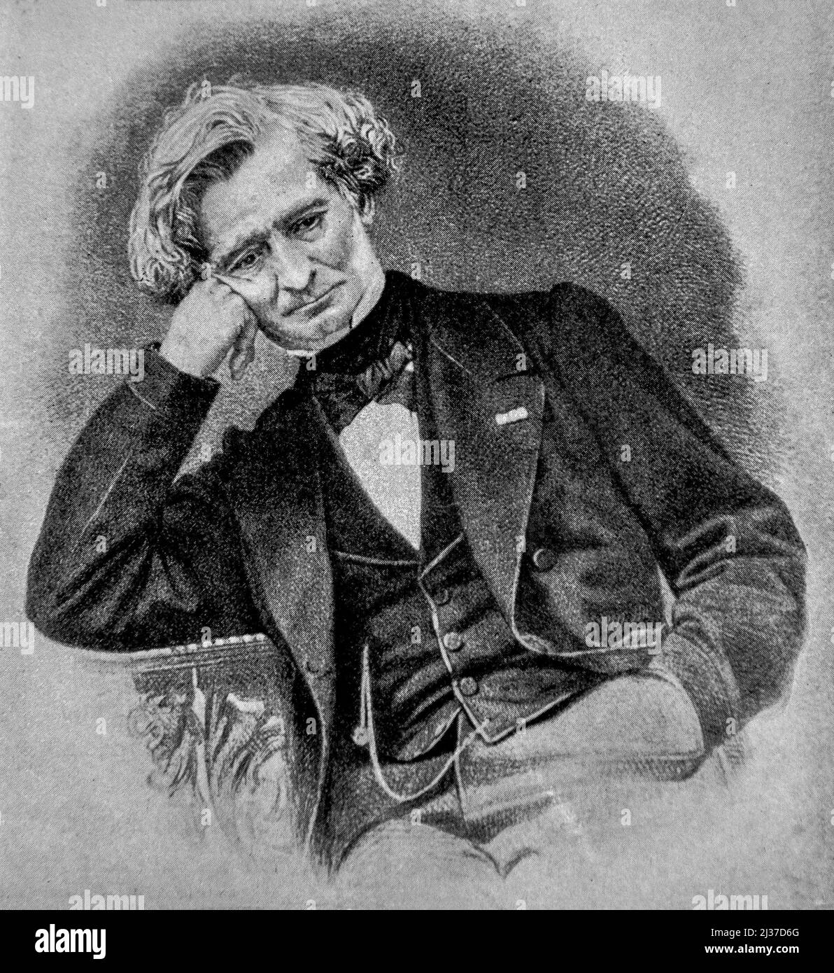 Hector Berlioz-.Louis-Hector Berlioz (11 December 1803 â€“ 8 March 1869) was a French Romantic composer and conductor. His output includes orchestral Stock Photo