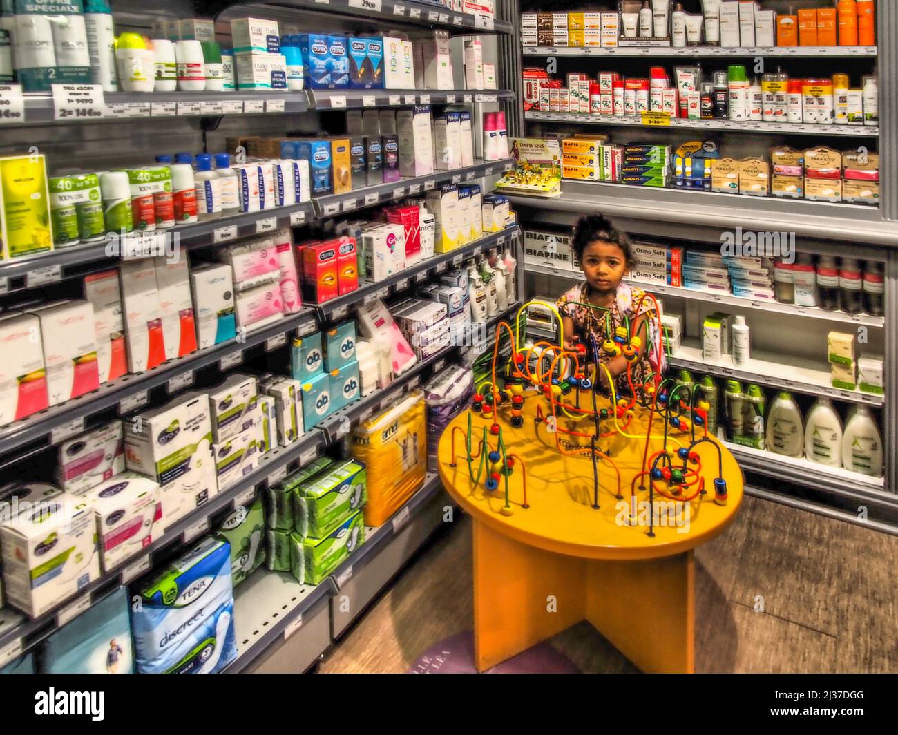 France=Occitanie=Haute Garonne=Kids corner in a Drugstore,..at Revel. Stock Photo