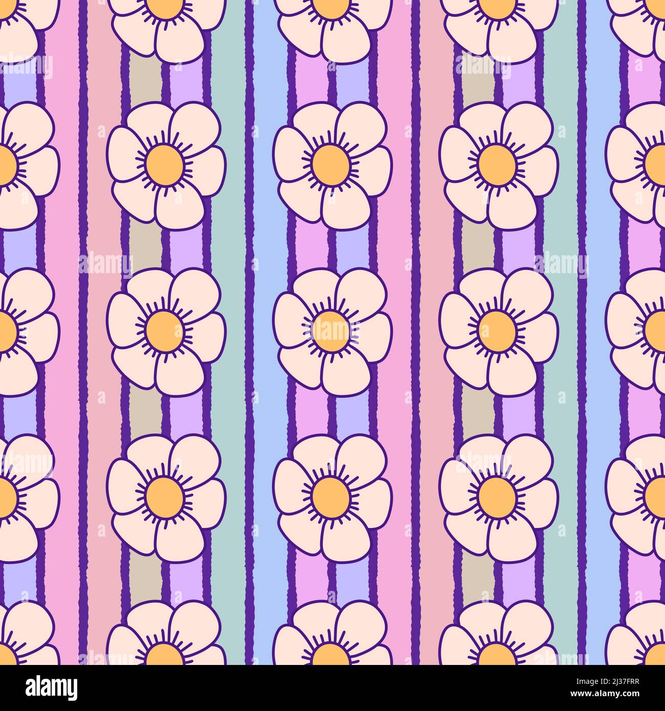 Floral seamless flower pattern for fabrics and textiles and packaging