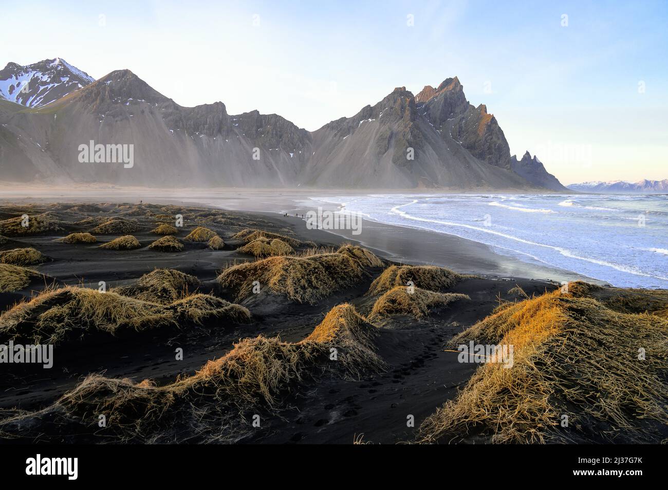 vestrahorn-mountain-and-its-black-sandy-beach-in-south-iceland-stock