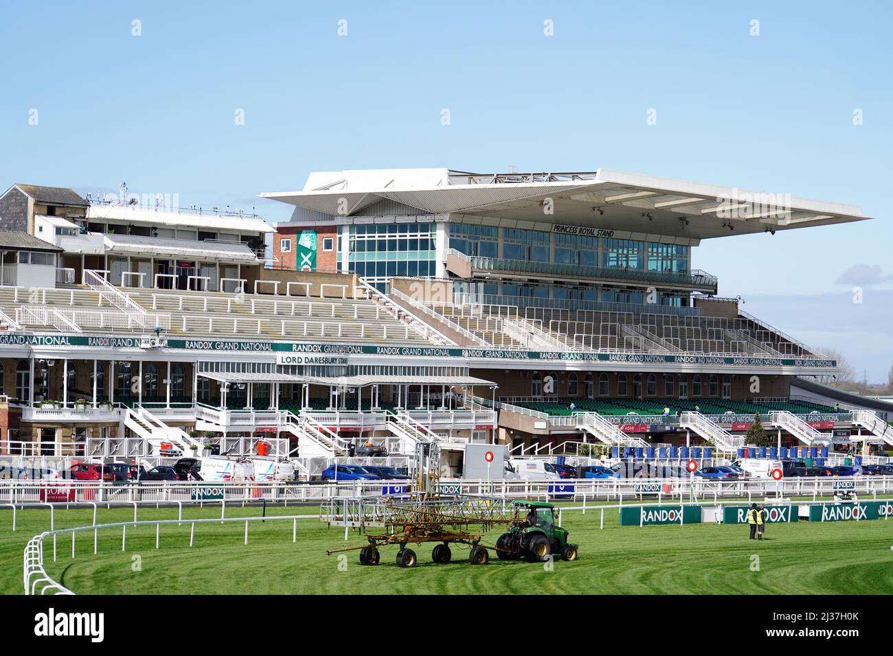 A general view of the Lord Daresbury Stand and the Princess Royal Stand ...