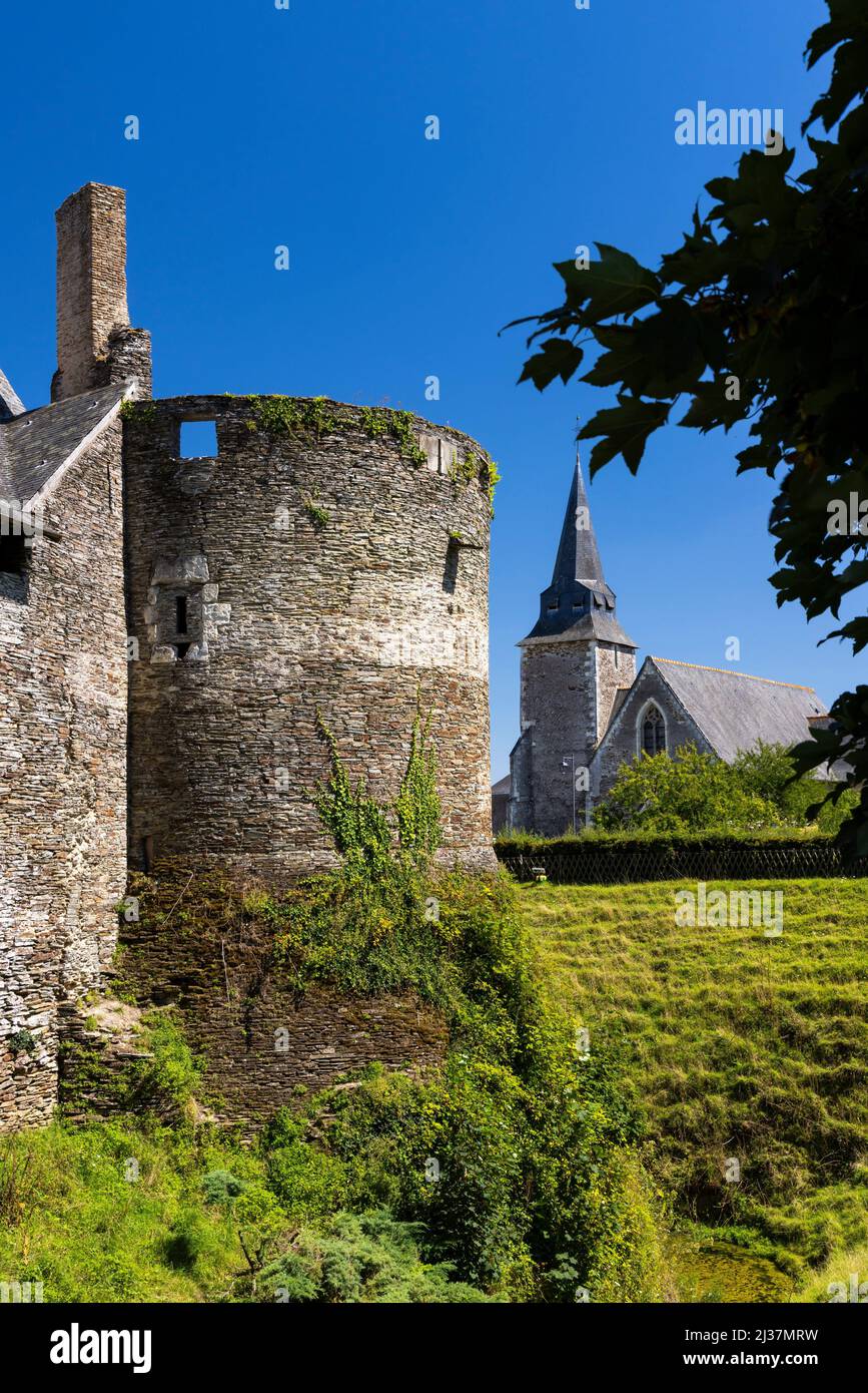 Chateau du Plessis Mace, Pays de la Loire, France. Stock Photo