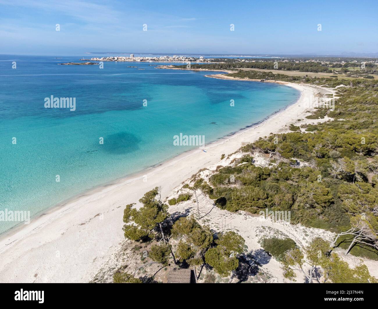 Es Dofi beach, Northern part of Carbo beach, Ses Salines, Mallorca, Balearic Islands, Spain. Stock Photo