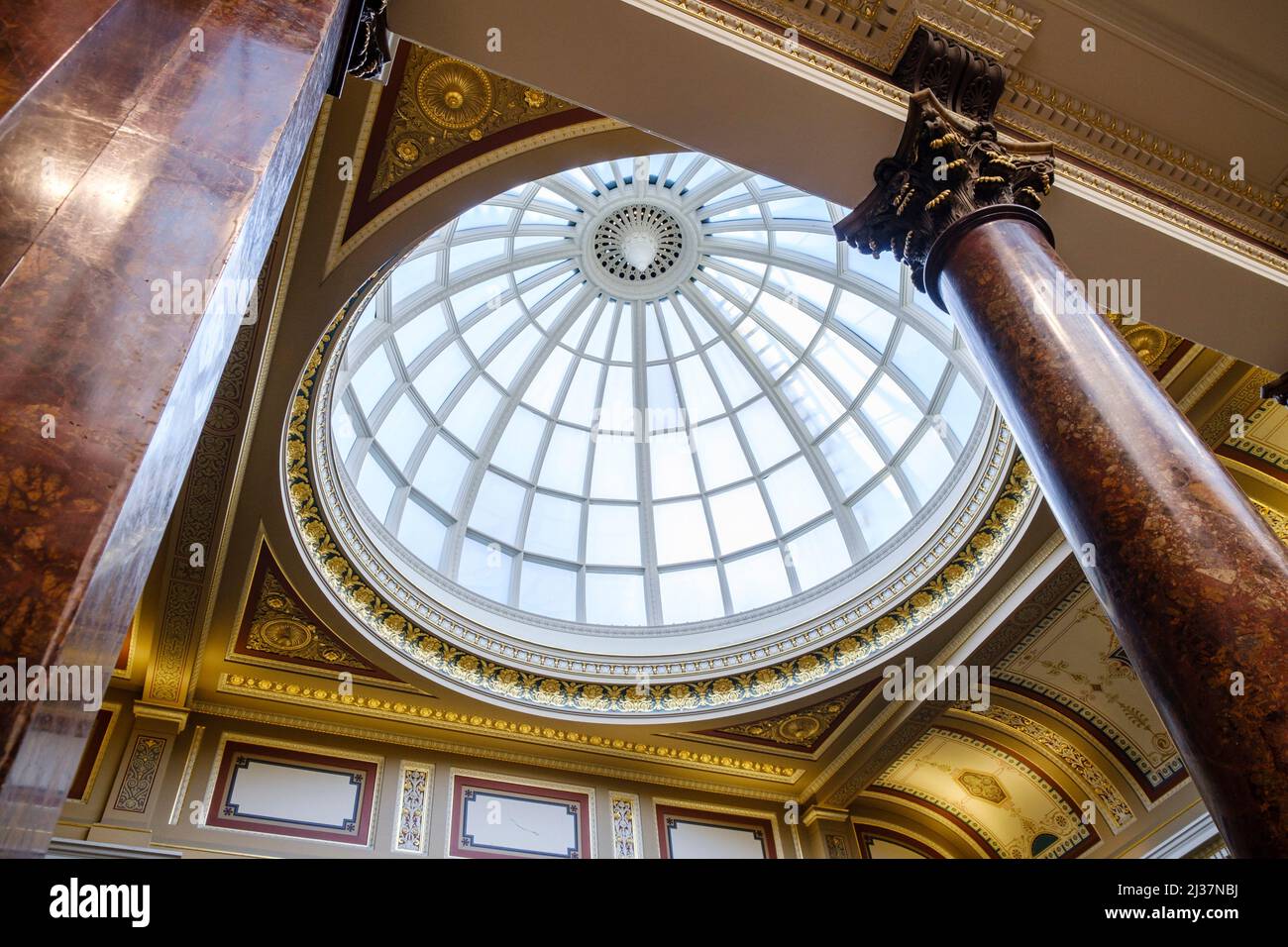 National Gallery, glass dome, London, England, Great Britain Stock