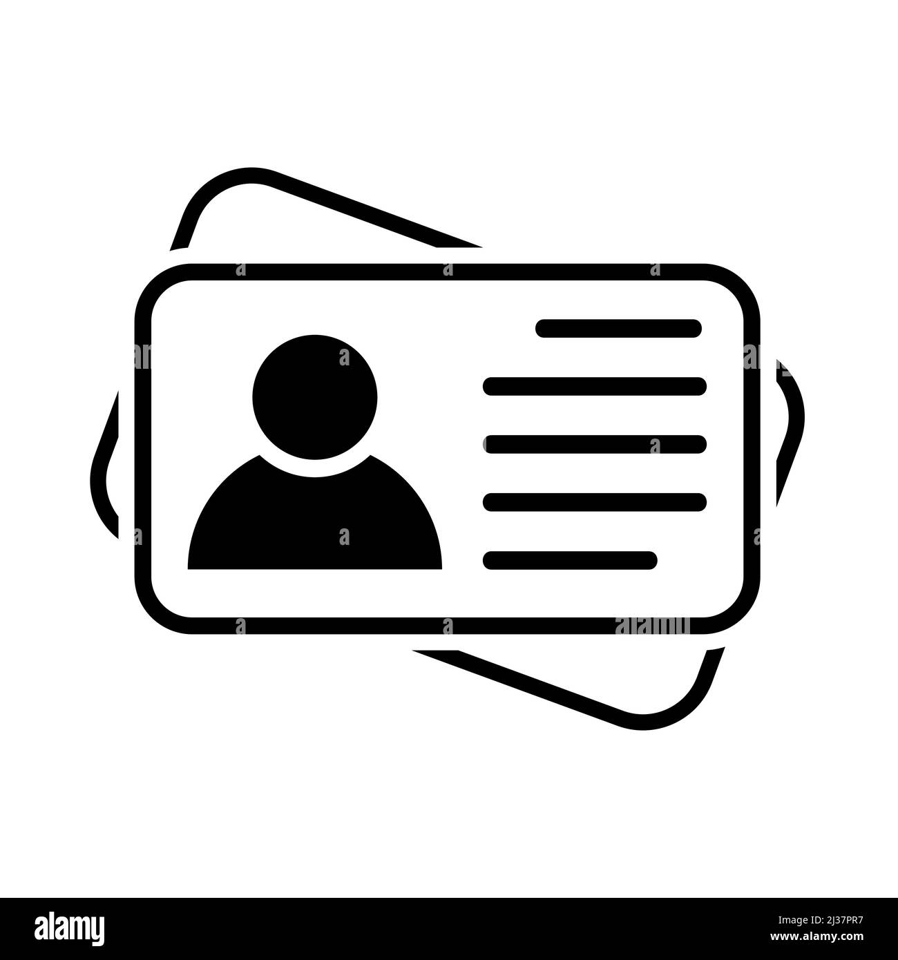 ID icon in flat style. Identity information card symbol isolated on