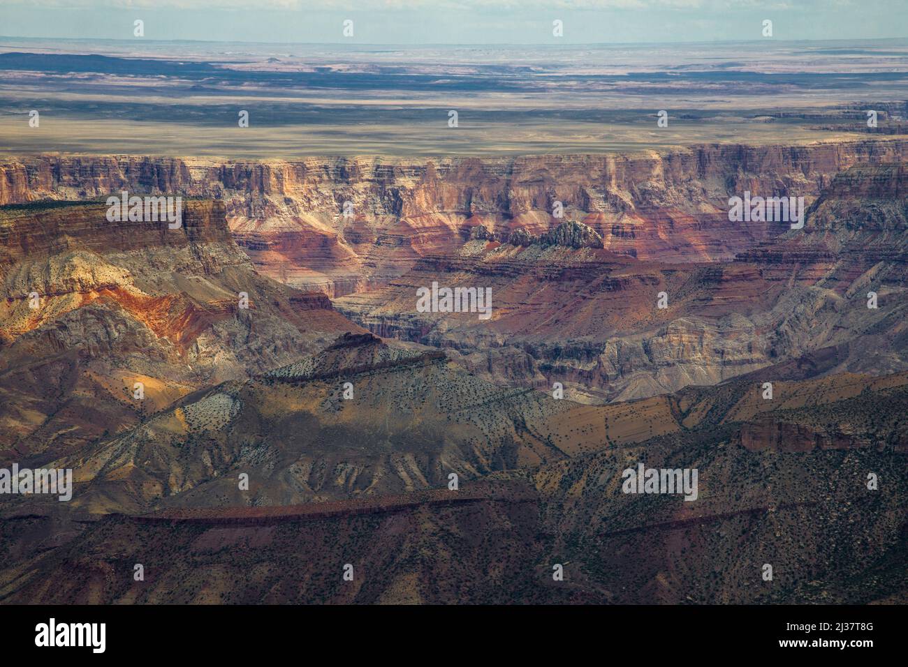 The varied hues of the Grand Canyon at Grand Canyon National Park, Arizona. Stock Photo