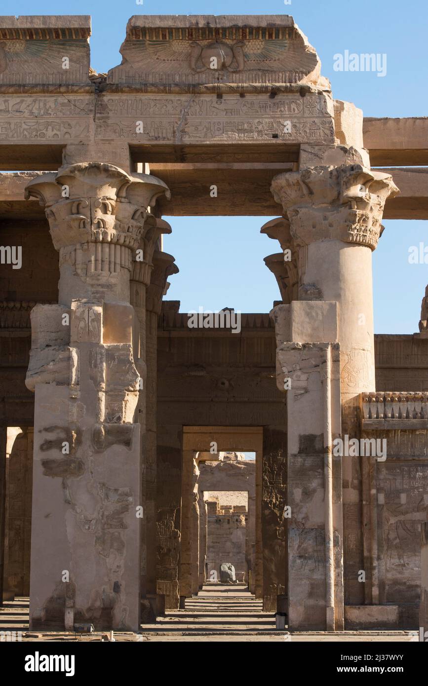 Temple of Kom Ombo dedicated to gods Sobek and Haroeris, Egypt, Northeastthern Africa. Stock Photo