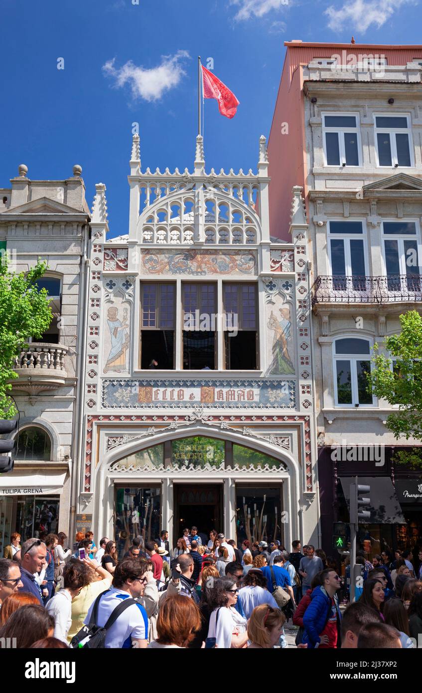 Europe, Portugal, Porto, Livraria Lello or 'Lello Bookstore' (This shop inspired various ideas for the 'Harry Potter' series of books). Stock Photo