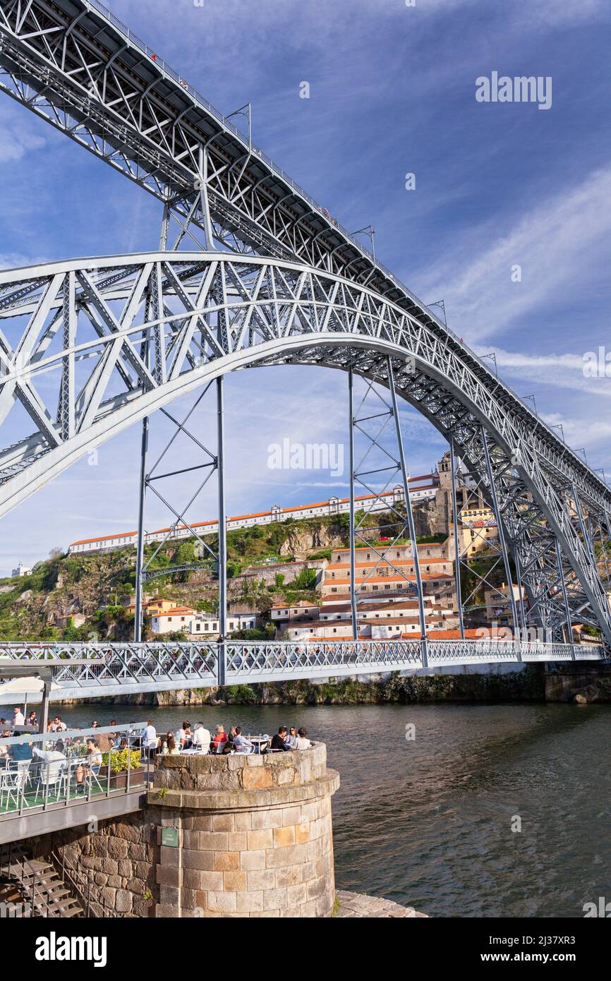 Europe, Portugal, Porto, Luís I Bridge (Ponte Luís I) across the Douro River. Stock Photo