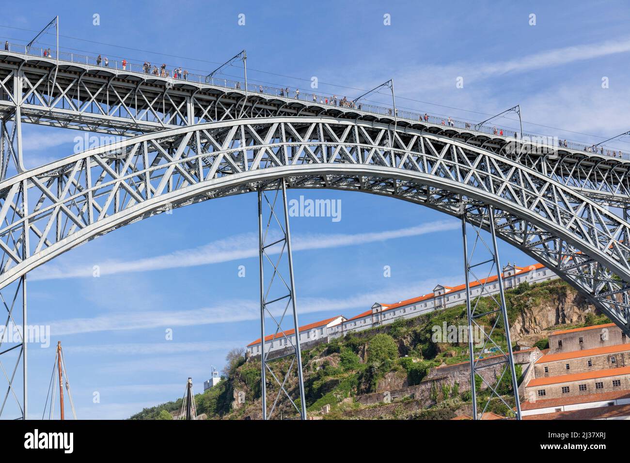 Europe, Portugal, Porto, Luís I Bridge (Ponte Luís I) across the Douro River. Stock Photo