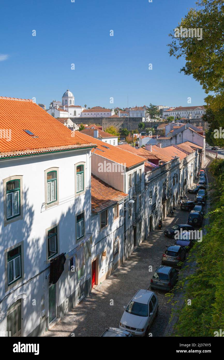 Europe, Portugal, Beira Litoral Province, Coimbra, Traditional Houses on BR Sousa Pinto in the centre of the City. Stock Photo